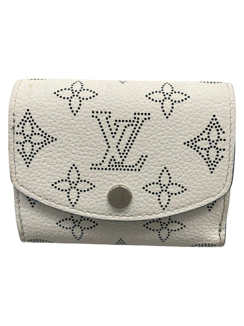 Louis Vuitton Trifold Wallet Mahina Portefeuille Iris XS Snow Initial Leather - Picture 1 of 5